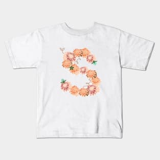 Letter S Floral Kids T-Shirt